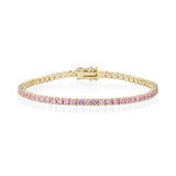 4.87tcw Light Pink Sapphire Tennis Bracelet [flatlay]