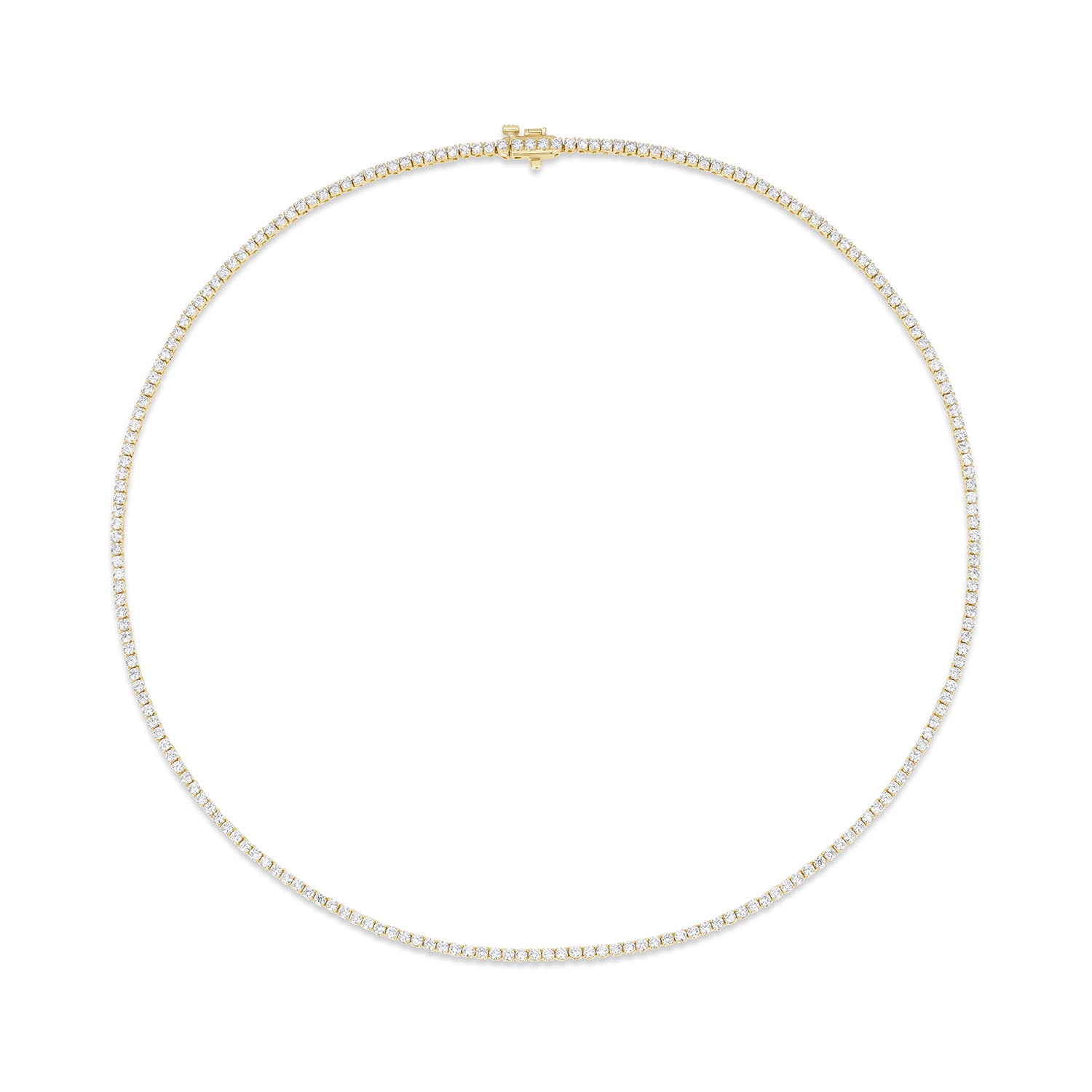 Margaret Tennis Necklace clasped [Yellow Gold]
