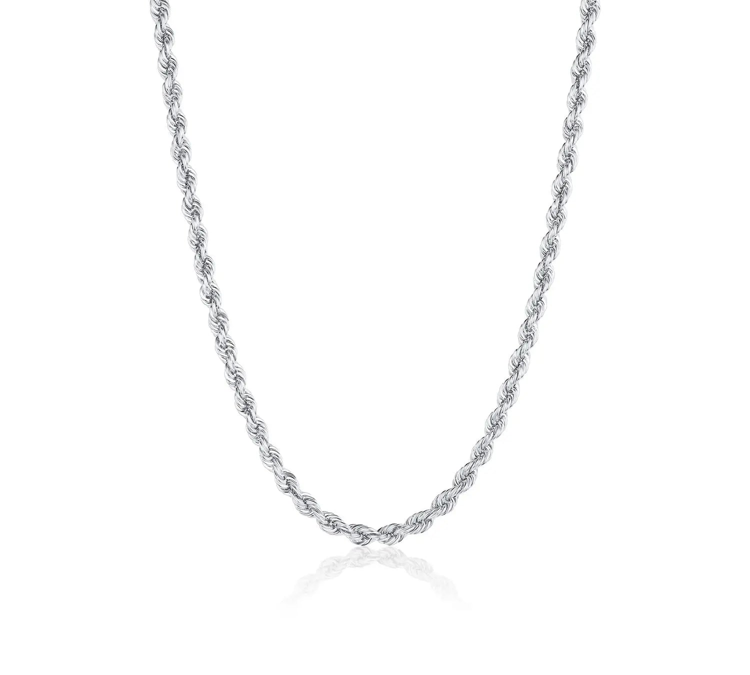 4mm Light Rope Chain [White Gold]
