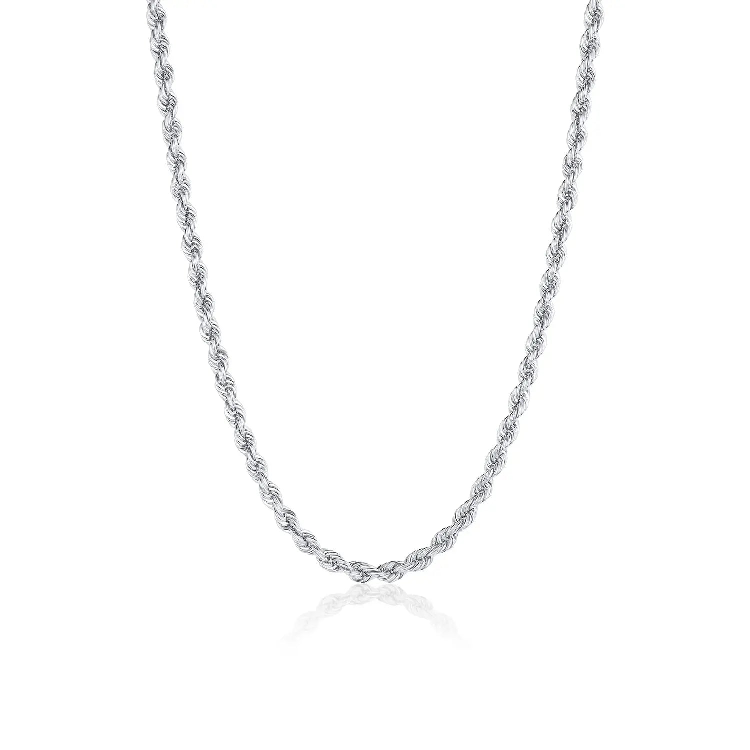 4mm Light Rope Chain [White Gold]