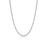 4mm Light Rope Chain [White Gold]