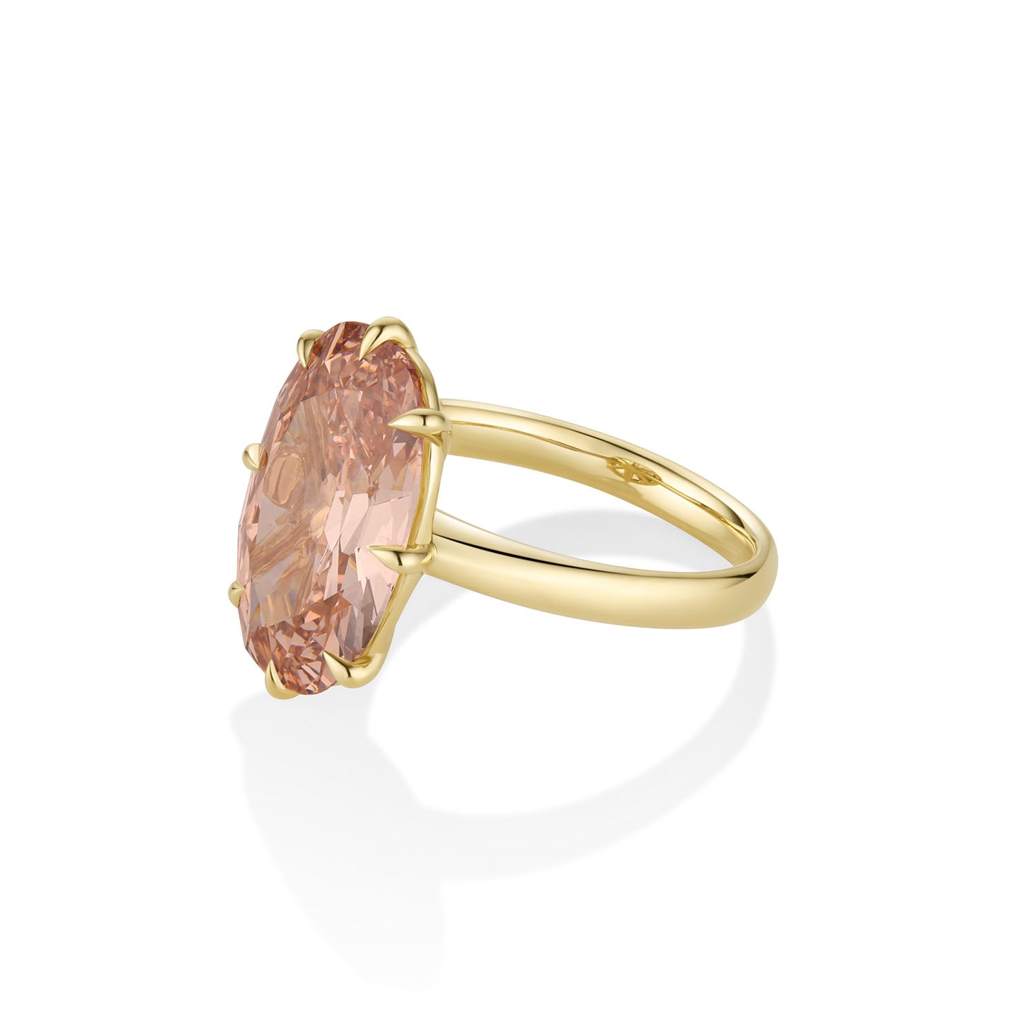 5.46ct Old Mine Oval Peyton Ring [side view]