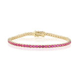 5.64tcw Gradient Pink Sapphire Tennis Bracelet [flatlay]