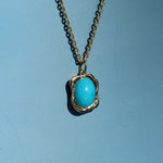 5.69ct Abstract Turquoise Bezel Pendant