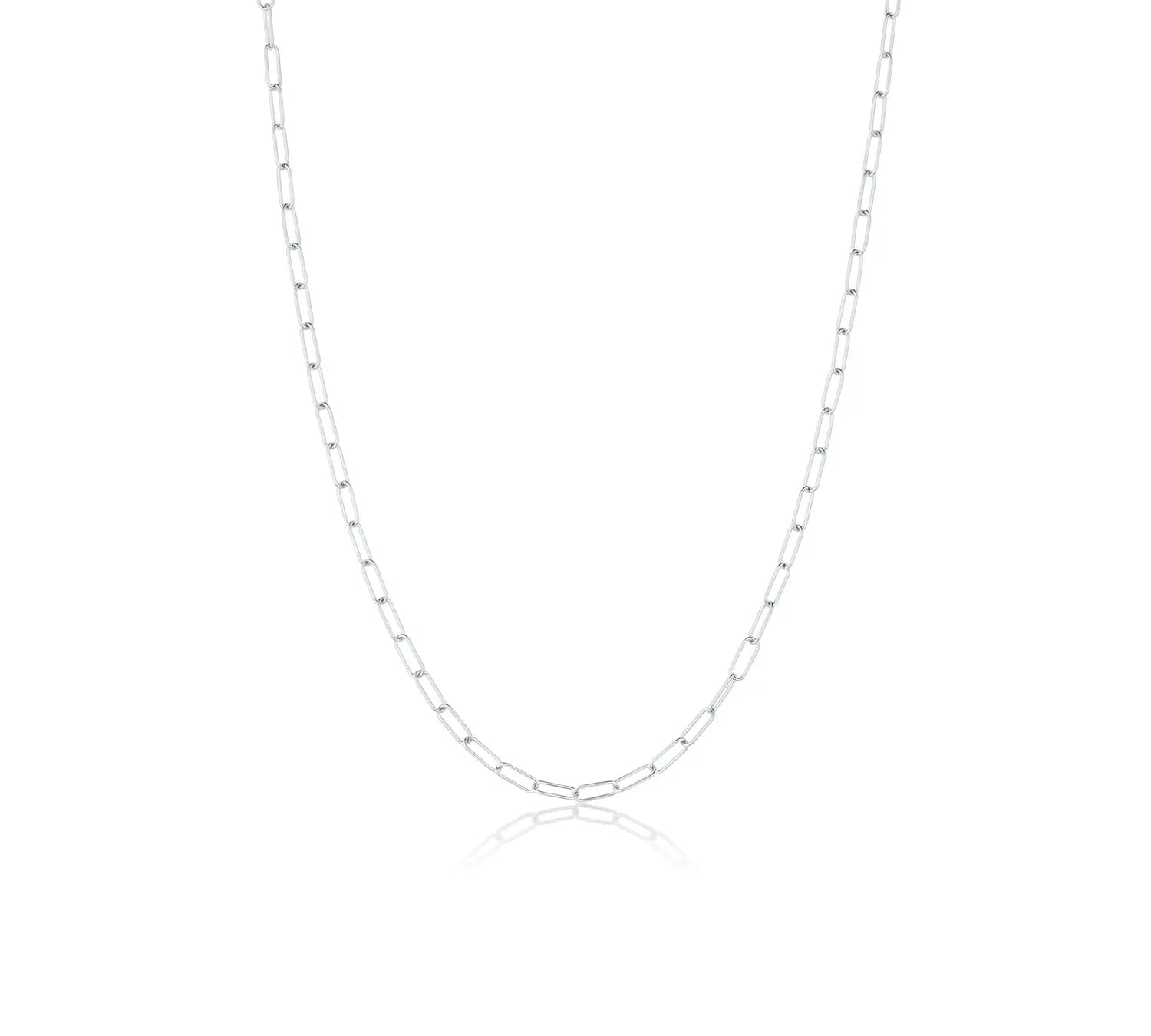 5x2mm Paperclip Chain [White Gold]