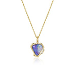 6.08ct Boulder Opal and Rose Cut Diamond Pendant
