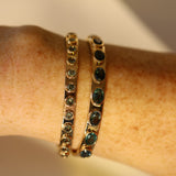 Close up of 2.24tcw Green Sapphire Everyday Cuff on wrist