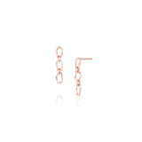 6mm Sculpted Link Gold Earrings [Rose Gold]