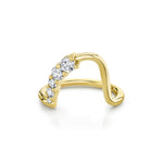 Marrow Fine Jewelry White Diamond Wave Wedding And Stacking Band [Yellow Gold]