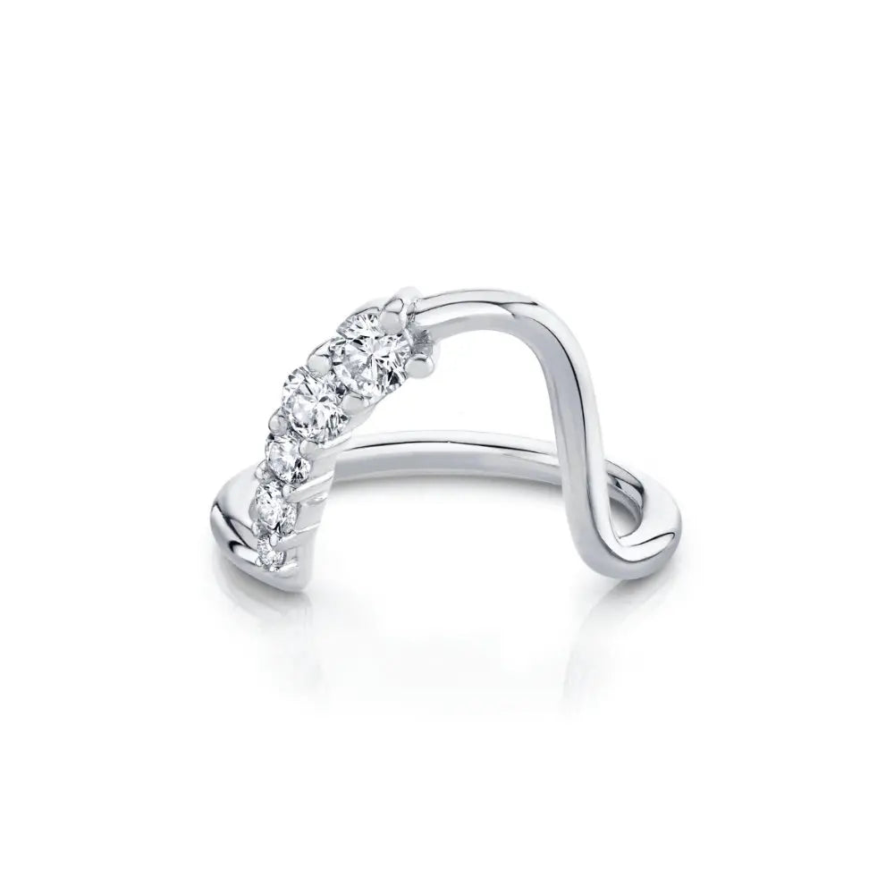 White Diamond Wedding Band: Lucy Wave Band – Marrow Fine