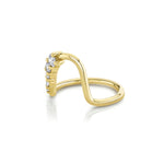 Marrow Fine Jewelry White Diamond Wave Wedding And Stacking Band [Yellow Gold]