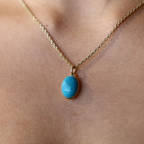 8.07ct Turquoise Necklace [on neck]