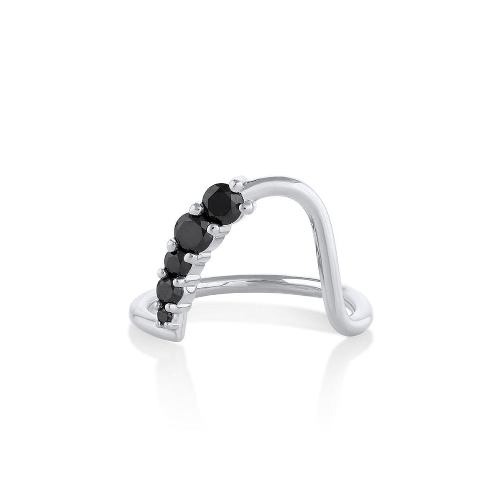 Marrow Fine Jewelry Black Diamond Lucy Wave Band [White Gold]