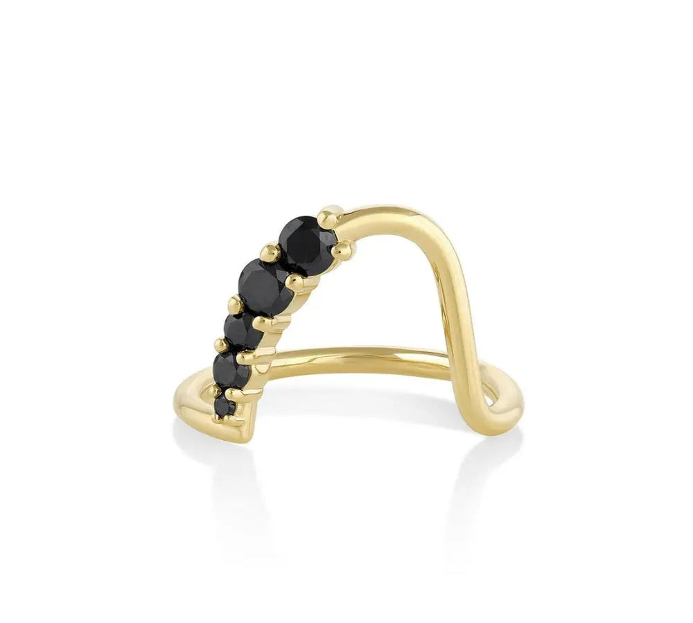 Marrow Fine Jewelry Black Diamond Lucy Wave Band [Yellow Gold]