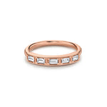 Marrow Fine Jewelry White Diamond Step Cut Stacking Wedding Band [Rose Gold]