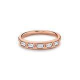 Marrow Fine Jewelry White Diamond Step Cut Stacking Wedding Band [Rose Gold]