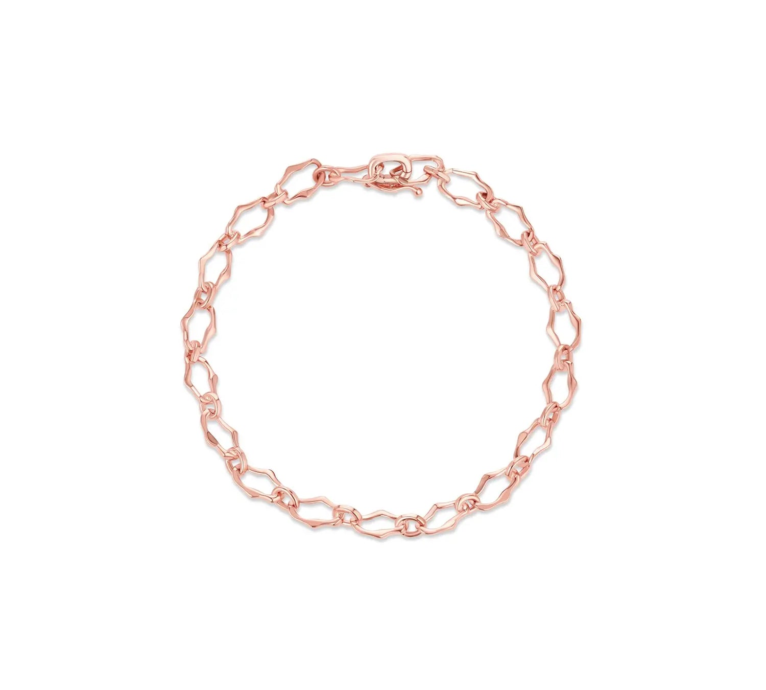 8mm Sculpted Link Gold Bracelet [rose gold]