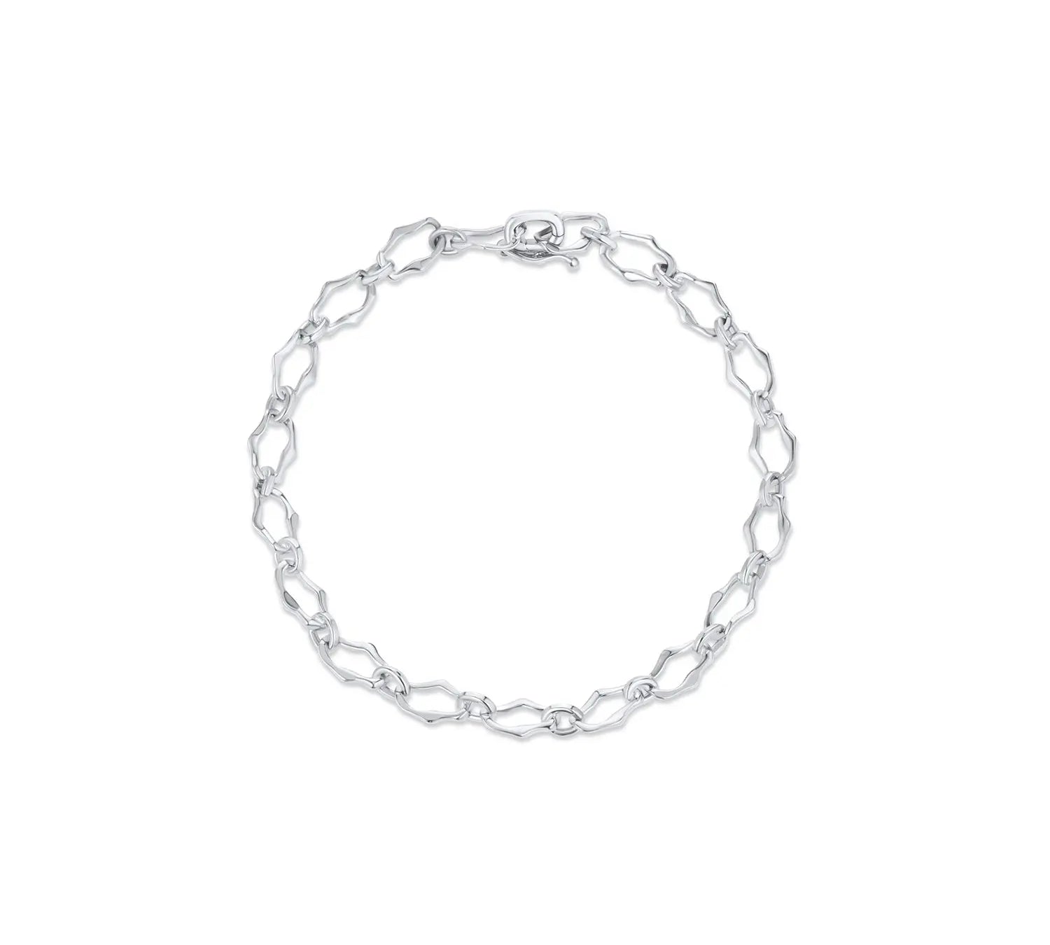 8mm Sculpted Link Gold Bracelet [white gold]