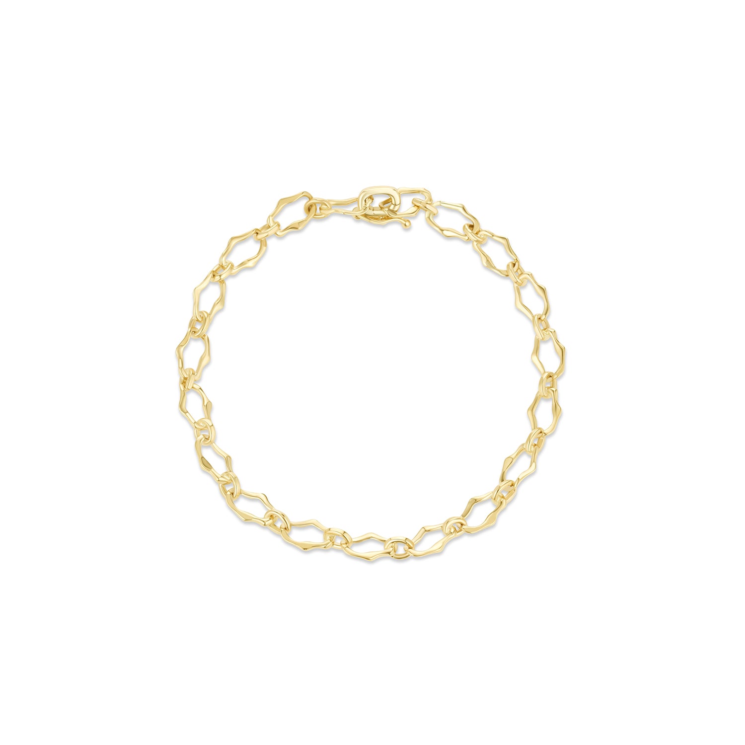 8mm Sculpted Link Gold Bracelet [yellow gold]