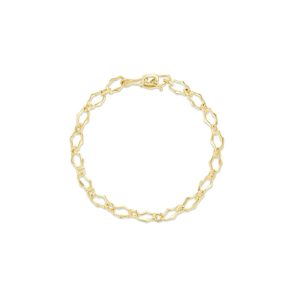 8mm Sculpted Link Gold Bracelet