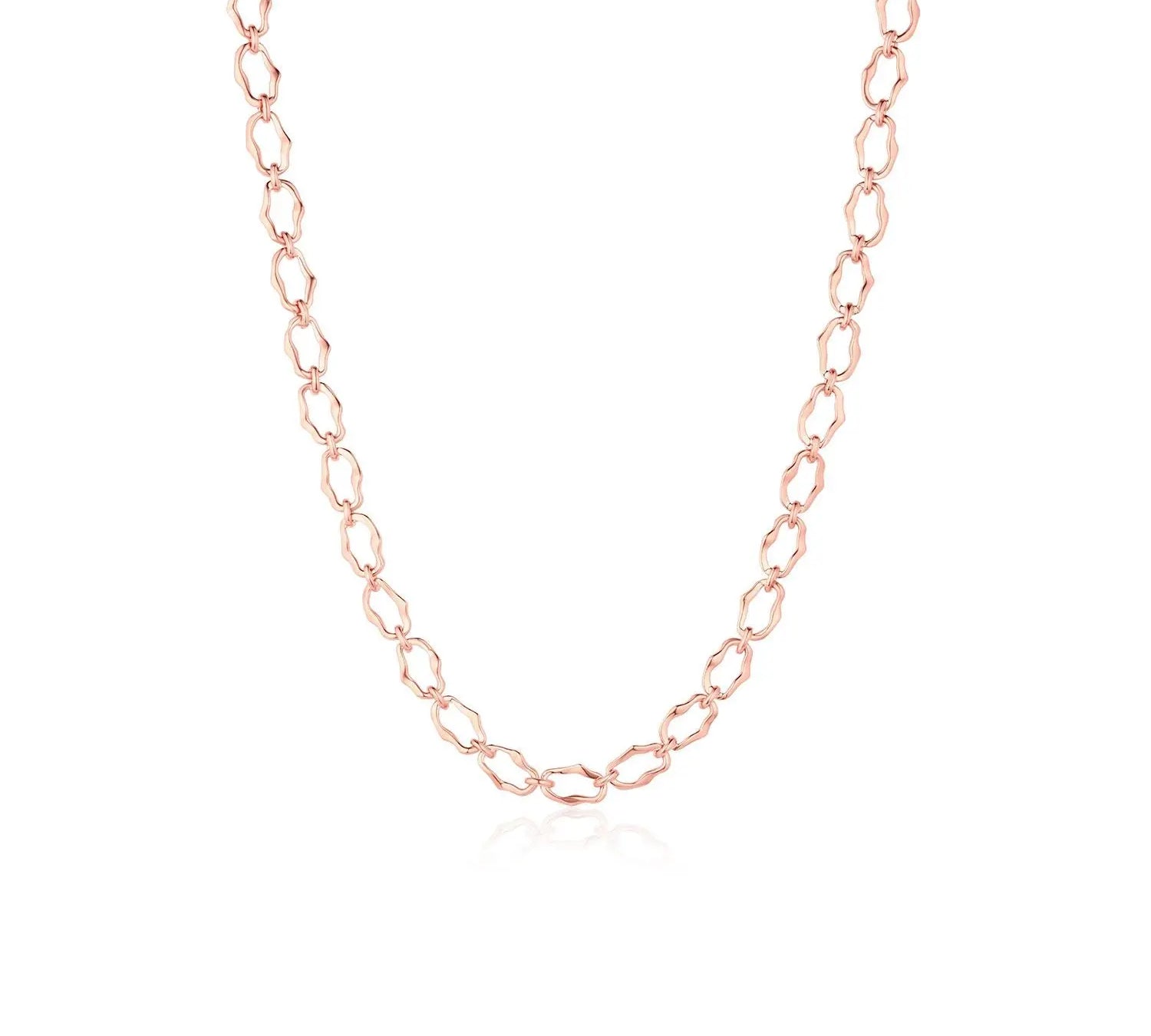 8mm Sculpted Link Gold Necklace [Rose Gold]