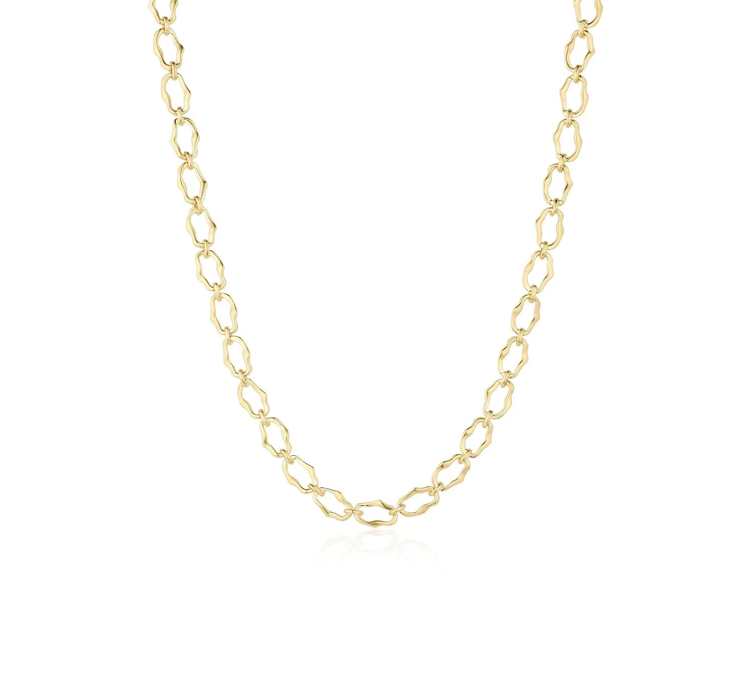 8mm Sculpted Link Gold Necklace [Yellow Gold]