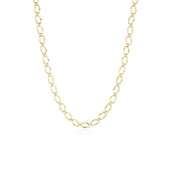 8mm Sculpted Link Gold Necklace