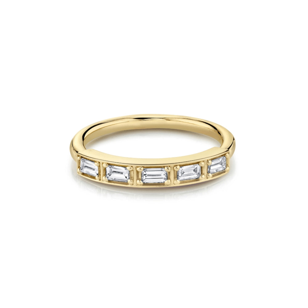 Marrow Fine Jewelry White Diamond Step Cut Stacking Wedding Band [Yellow Gold]