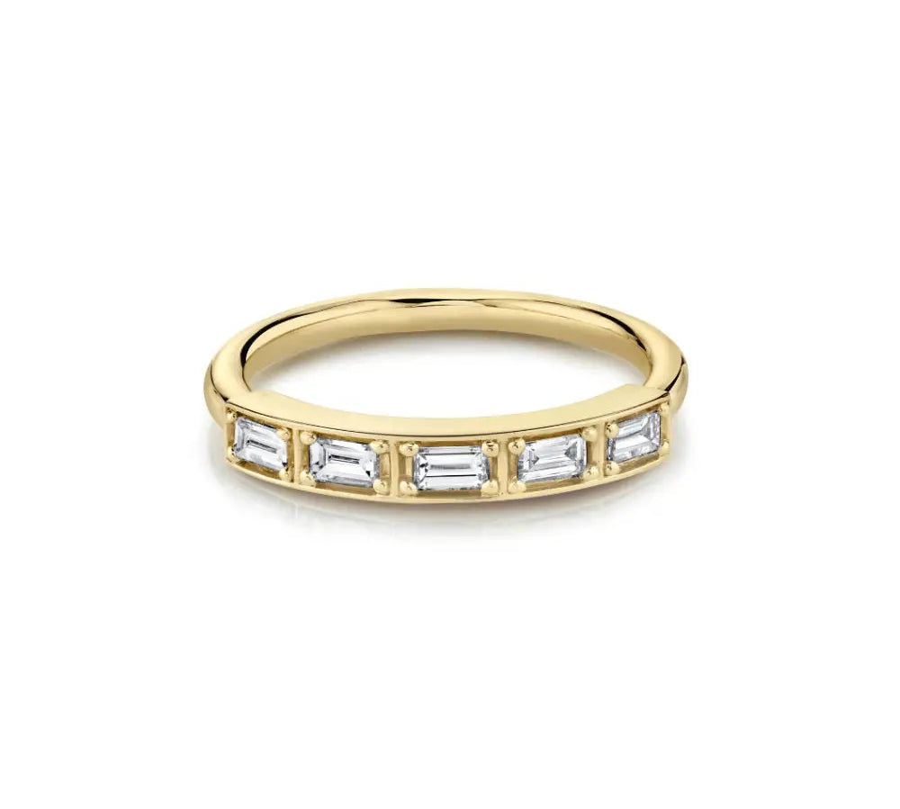 Marrow Fine Jewelry White Diamond Step Cut Stacking Wedding Band [Yellow Gold]