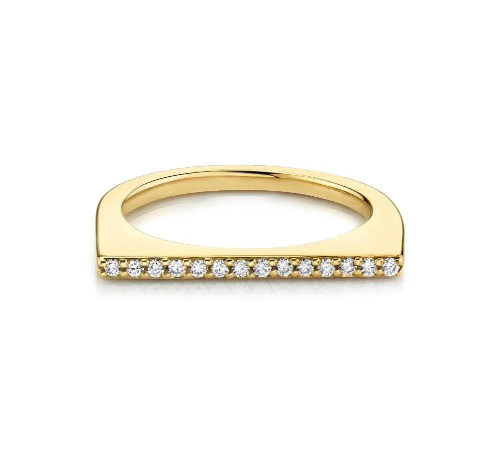 Marrow Fine Jewelry White Diamond High Profile Stacking And Wedding Ring [Yellow Gold]