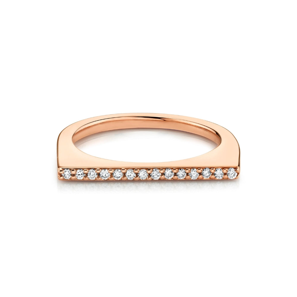 Marrow Fine Jewelry White Diamond High Profile Stacking And Wedding Ring [Rose Gold]