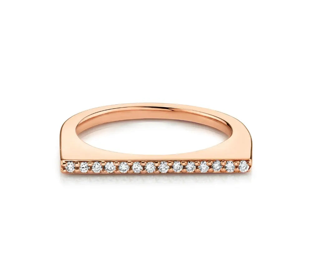 Marrow Fine Jewelry White Diamond High Profile Stacking And Wedding Ring [Rose Gold]
