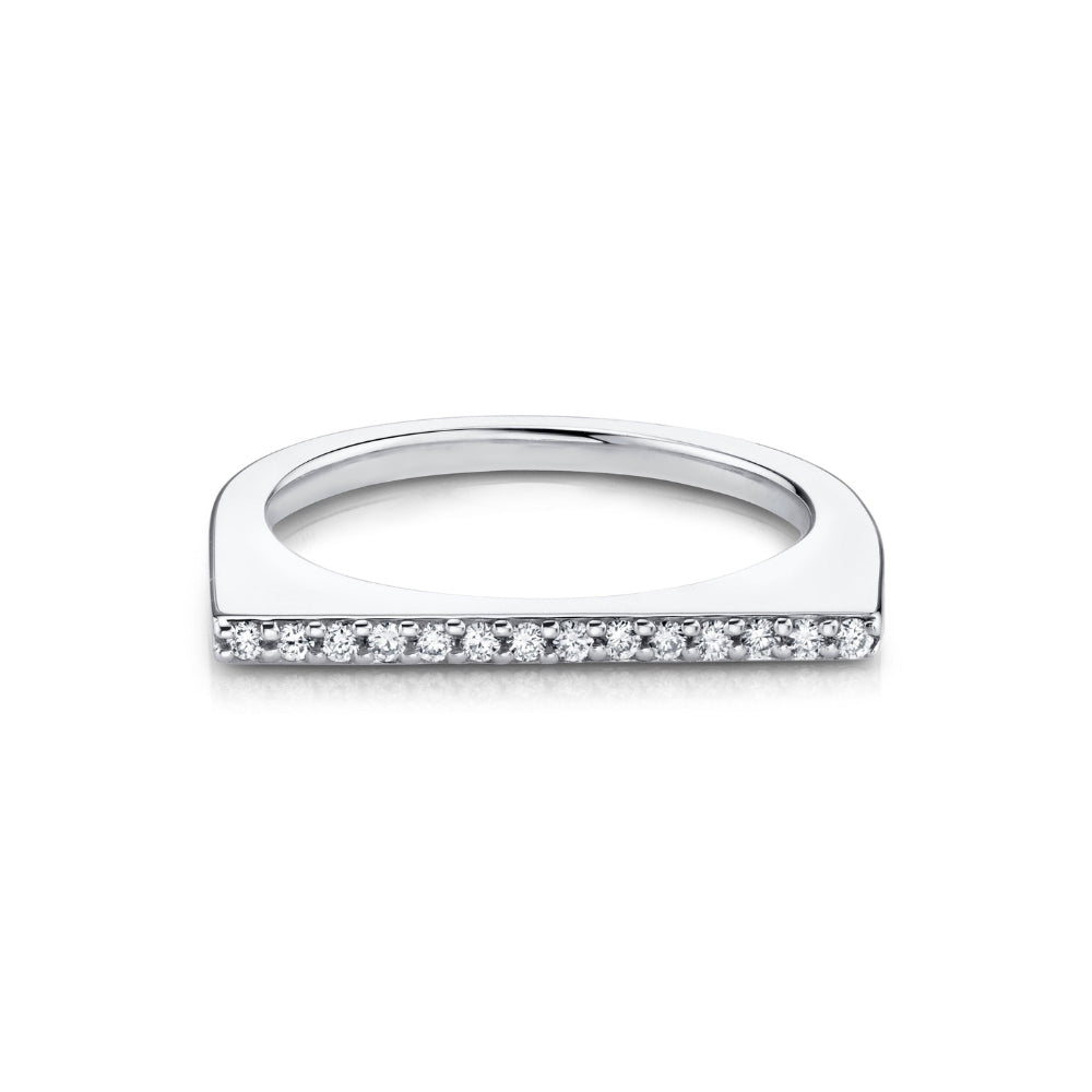Marrow Fine Jewelry White Diamond High Profile Stacking And Wedding Ring [White Gold]