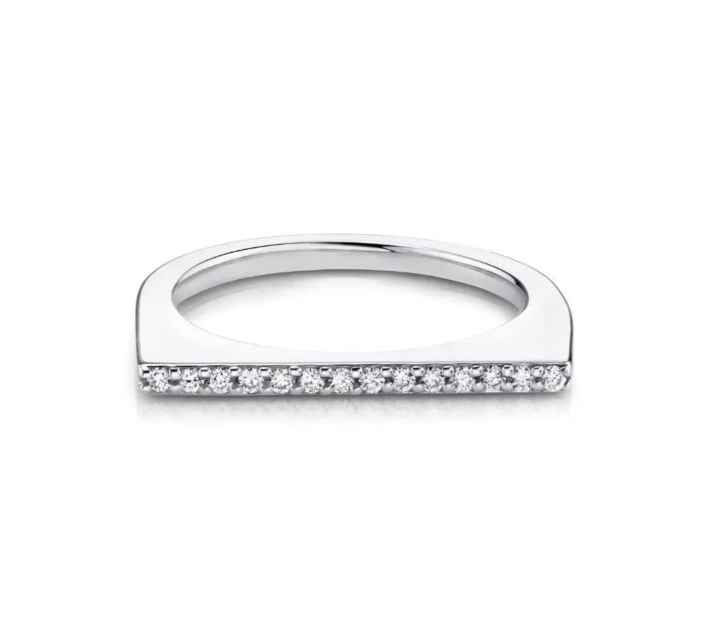Marrow Fine Jewelry White Diamond High Profile Stacking And Wedding Ring [White Gold]