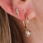 abstract bezel hoop earring and orion studs