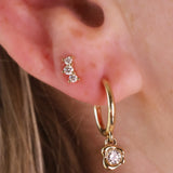 orion studs and abstract bezel hoop earrings
