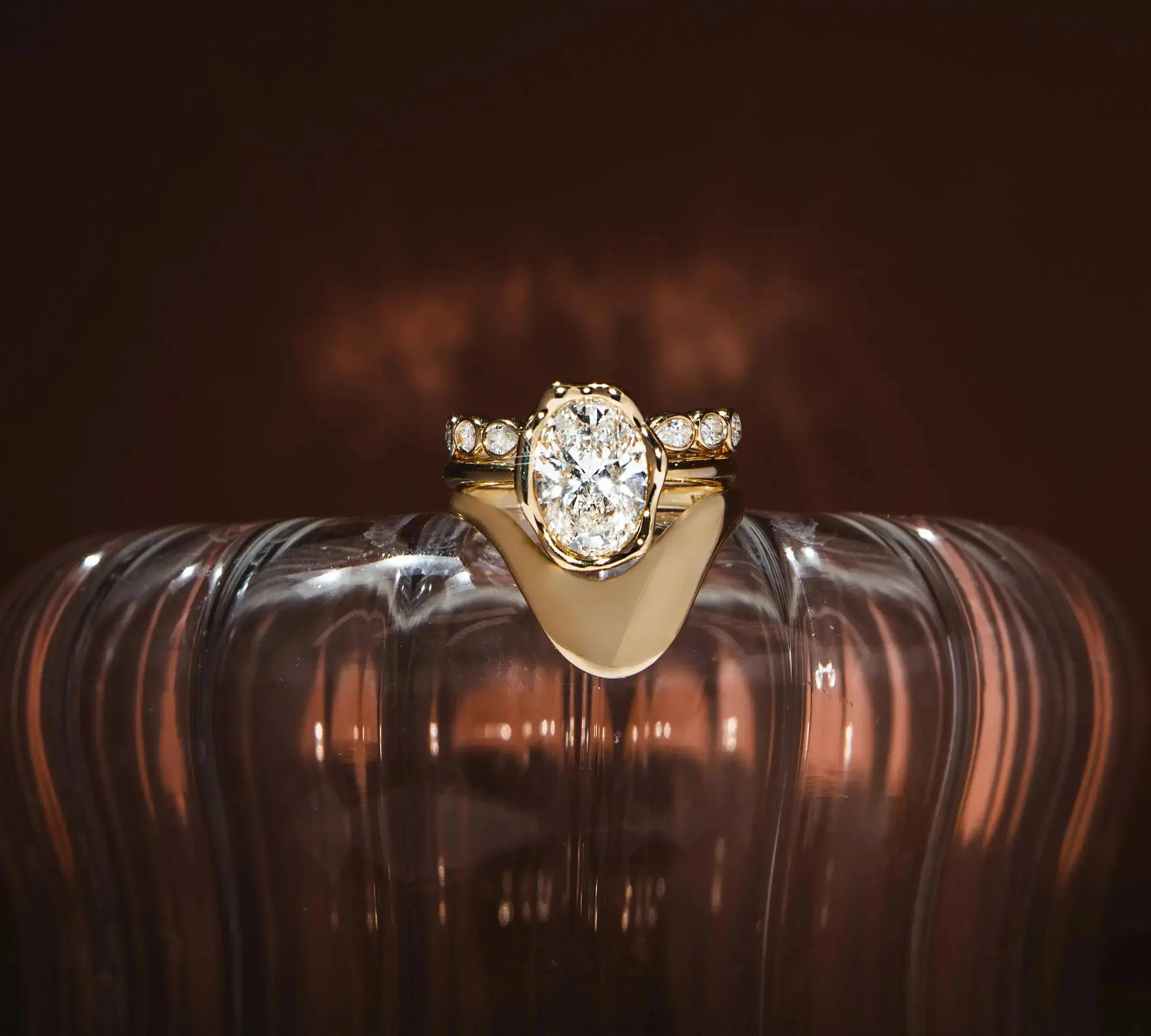 The Abstract Bezel Oval Engagement Ring Marrow Fine