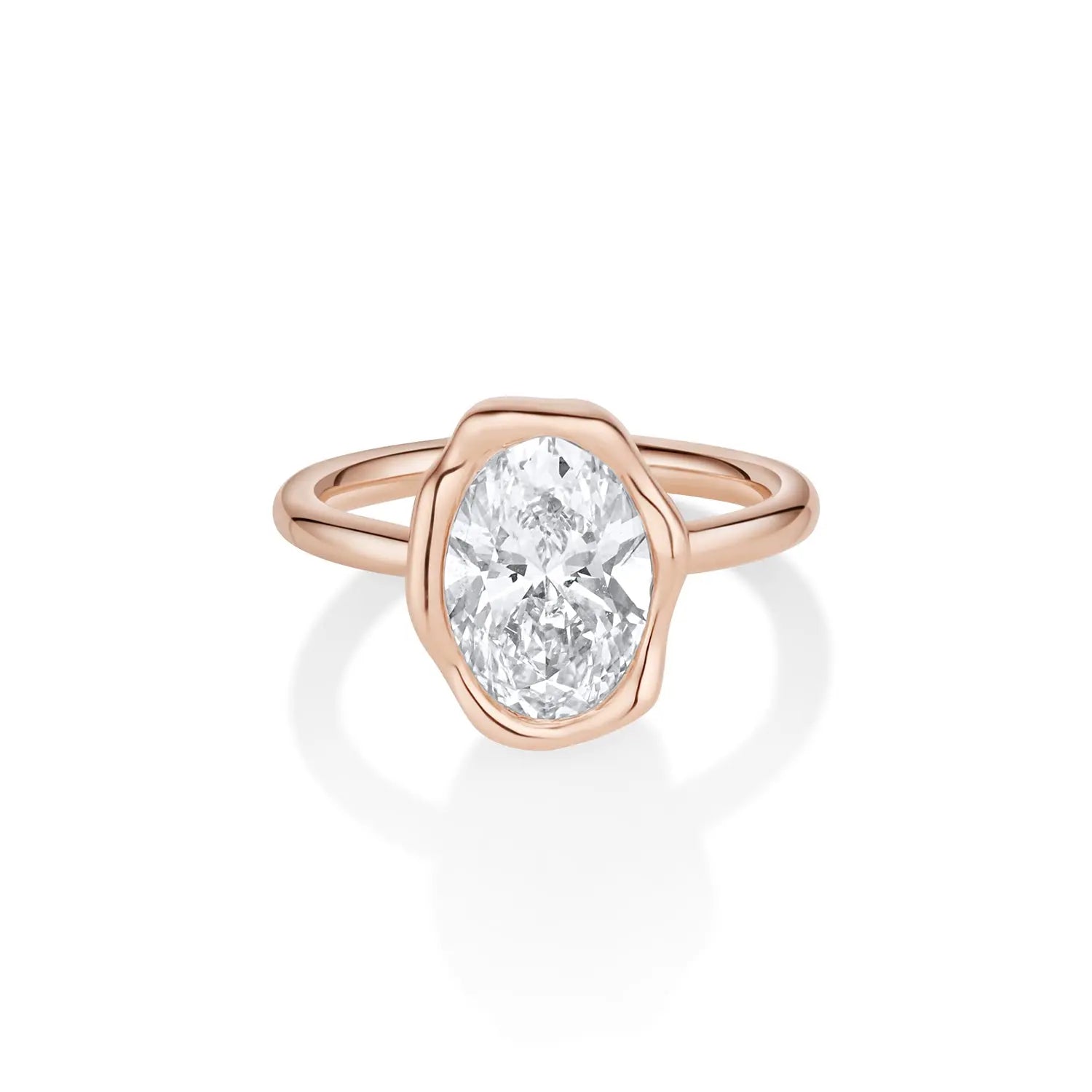 The Abstract Bezel Oval Engagement Ring Marrow Fine