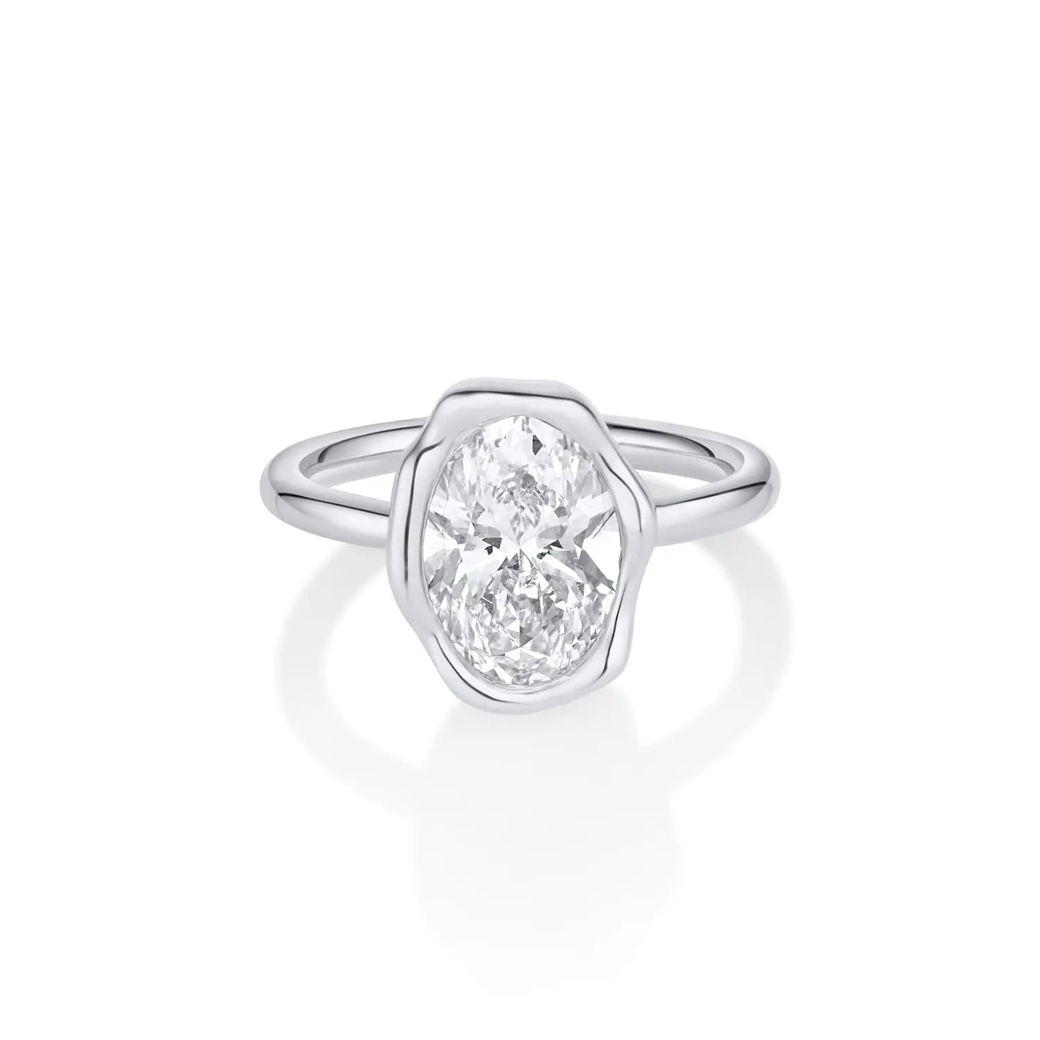 The Abstract Bezel Oval Engagement Ring Marrow Fine