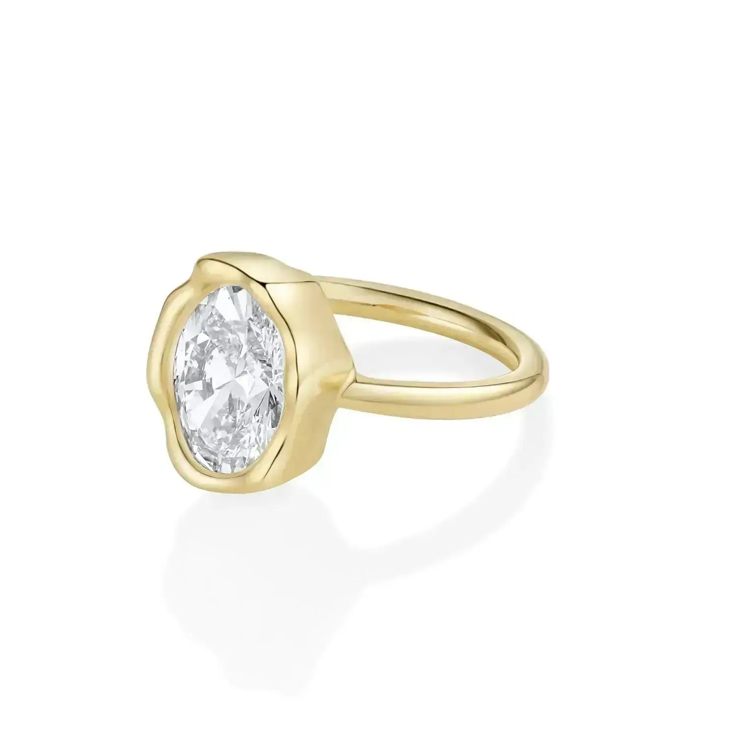 The Abstract Bezel Oval Engagement Ring Marrow Fine