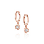 Abstract Bezel Lab-Created Diamond Hoops [Rose Gold]