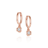 Abstract Bezel Lab-Created Diamond Hoops [Rose Gold]