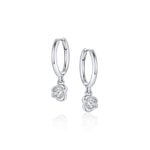 Abstract Bezel Lab-Created Diamond Hoops [White Gold]