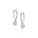 Abstract Bezel Lab-Created Diamond Hoops [White Gold]
