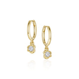 Abstract Bezel Lab-Created Diamond Hoops [Yellow Gold]