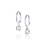 Abstract Bezel Opal Hoops [White Gold]
