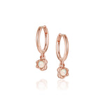 Abstract Bezel Opal Hoops [Rose Gold]