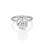 The Abstract Bezel Oval Engagement Ring [White Gold]