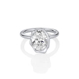 The Abstract Bezel Oval Engagement Ring [White Gold]