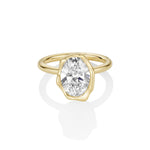The Abstract Bezel Oval Engagement Ring [Yellow Gold]